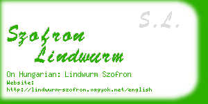 szofron lindwurm business card